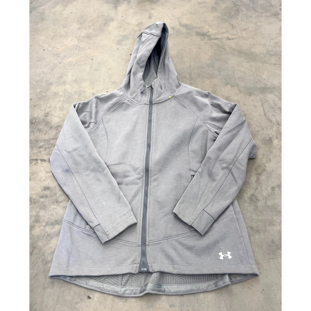 Under Armour ColdGear Dobson Jacket Womens Medium Gray Full Zip Hooded Active